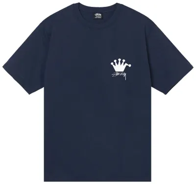 NEW STUSSY LB CROWN TEE NAVY