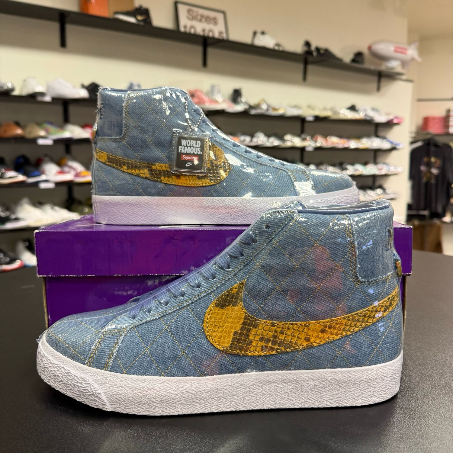 NEW NIKE SB BLAZER MID QS SUPREME DENIM