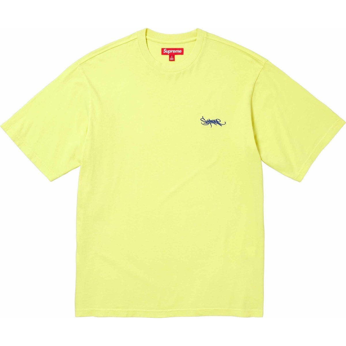NEW SUPREME WASHED TAG S/S TOP BRIGHT YELLOW SIZE M