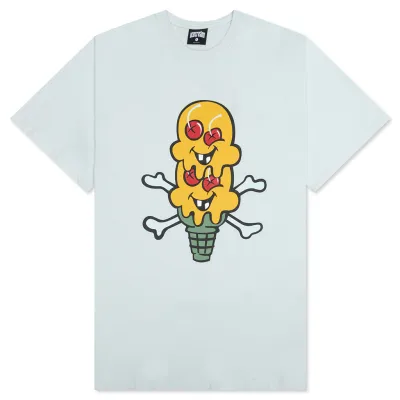 NEW BILLIONAIRE BOYS CLUB ICE CREAM TWO SCOOPS TEE LIGHT BLUE