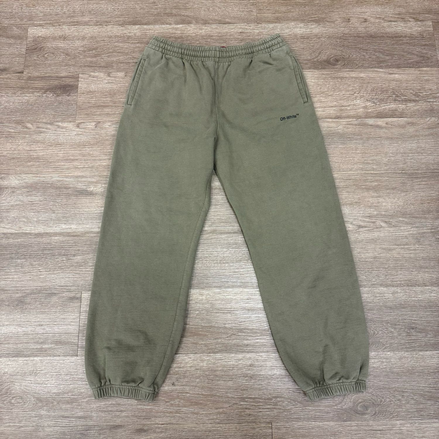 PO OFF-WHITE CARAVAGGIO DIAG SLIM SWEATPANT DARK SAND SIZE L