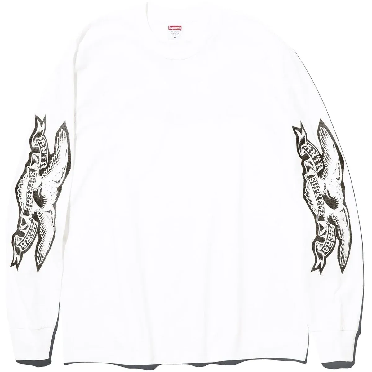 NEW SUPREME ANTIHERO EAGLE L/S TEE WHITE