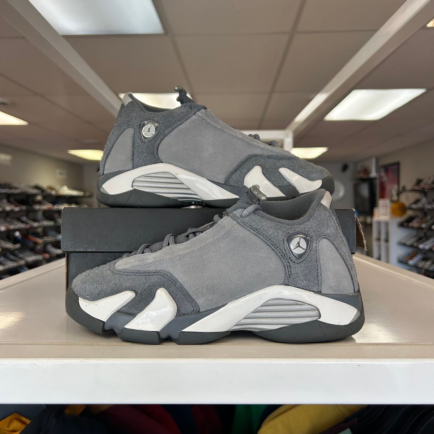 PO AIR JORDAN 14 RETRO FLINT GREY (GS) SIZE 4Y