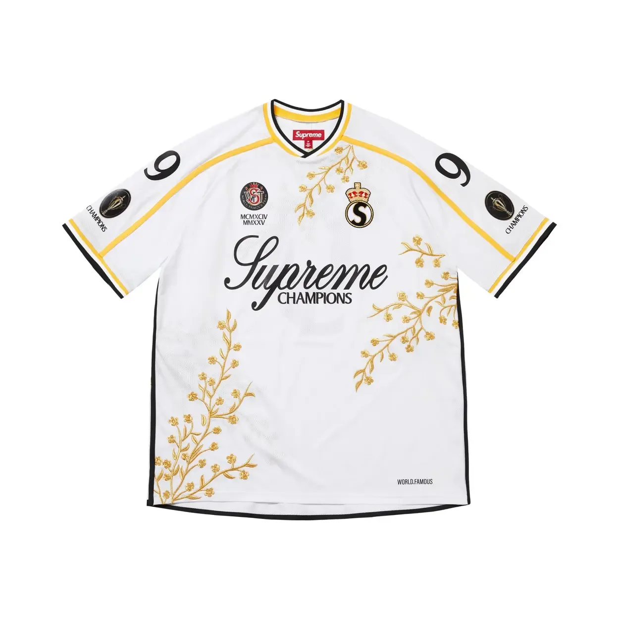 NEW SUPREME FLORAL SOCCER JERSEY WHITE