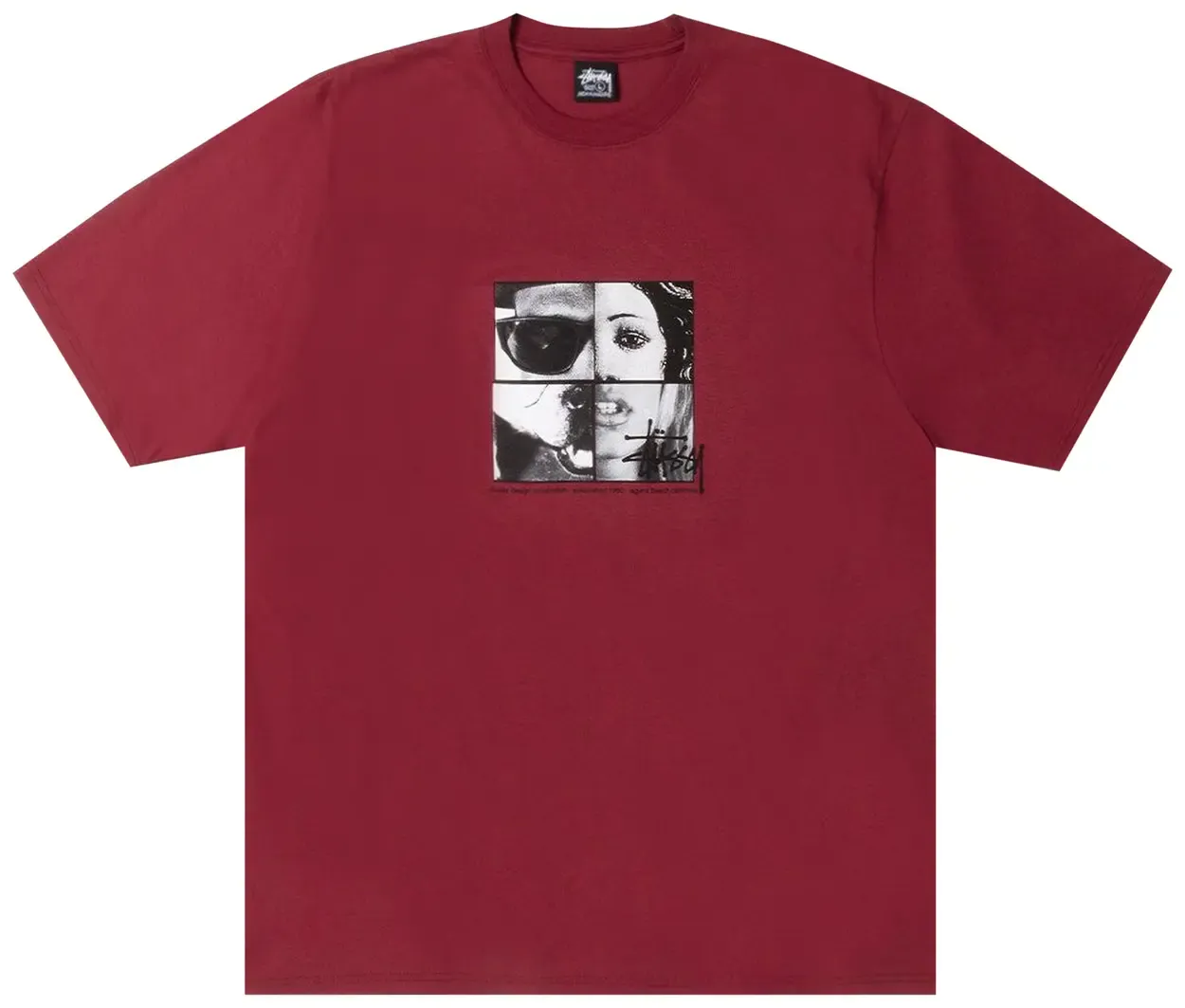 NEW STUSSY PERSONALITIES TEE WINE