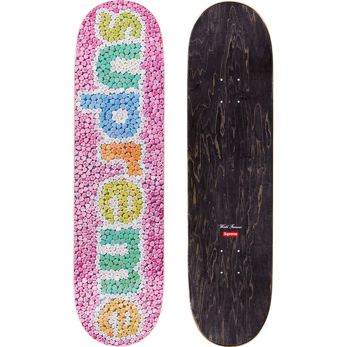 NEW SUPREME CANDY HEARTS SKATEBOARD DECK PINK