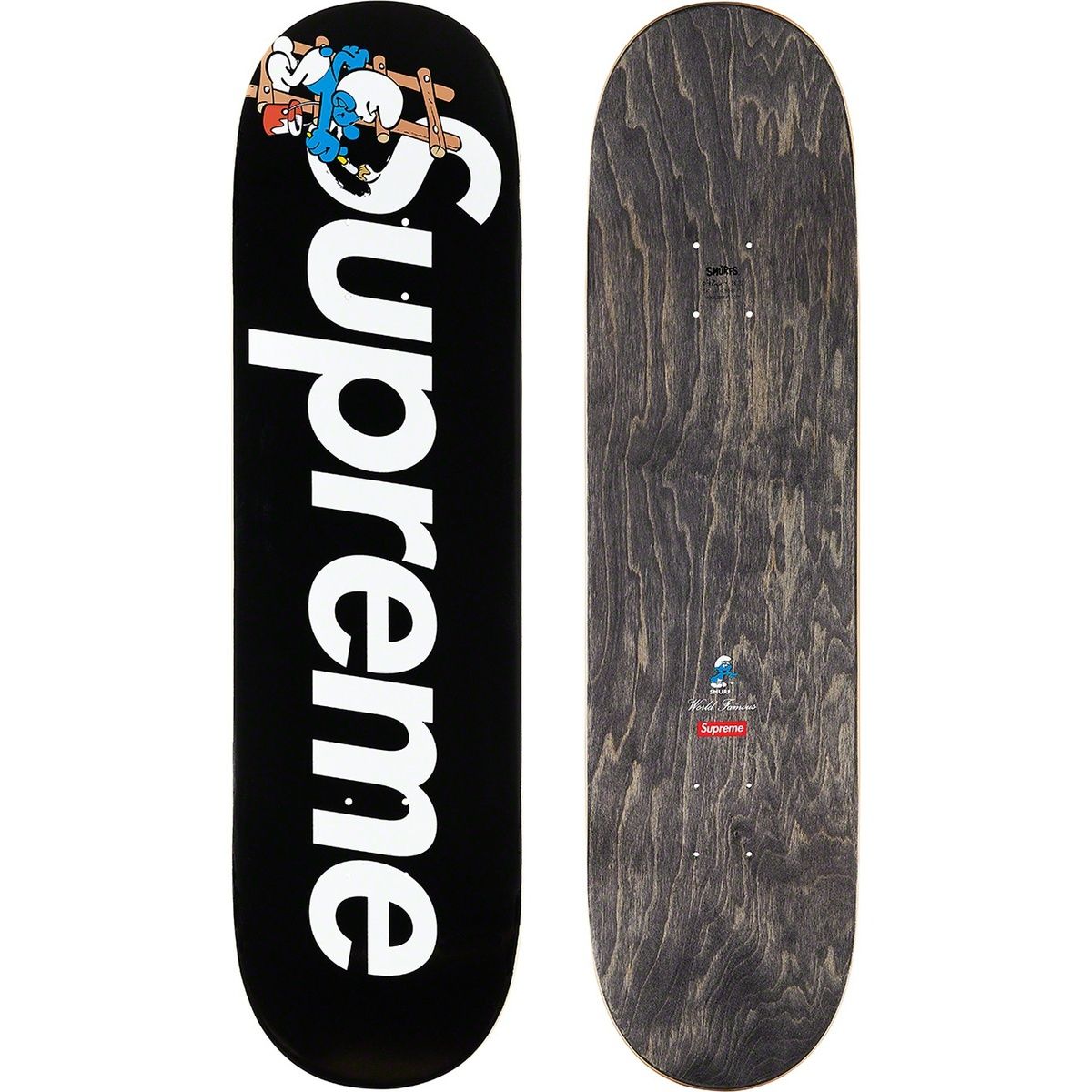 NEW SUPREME SMURFS SKATEBOARD DECK BLACK
