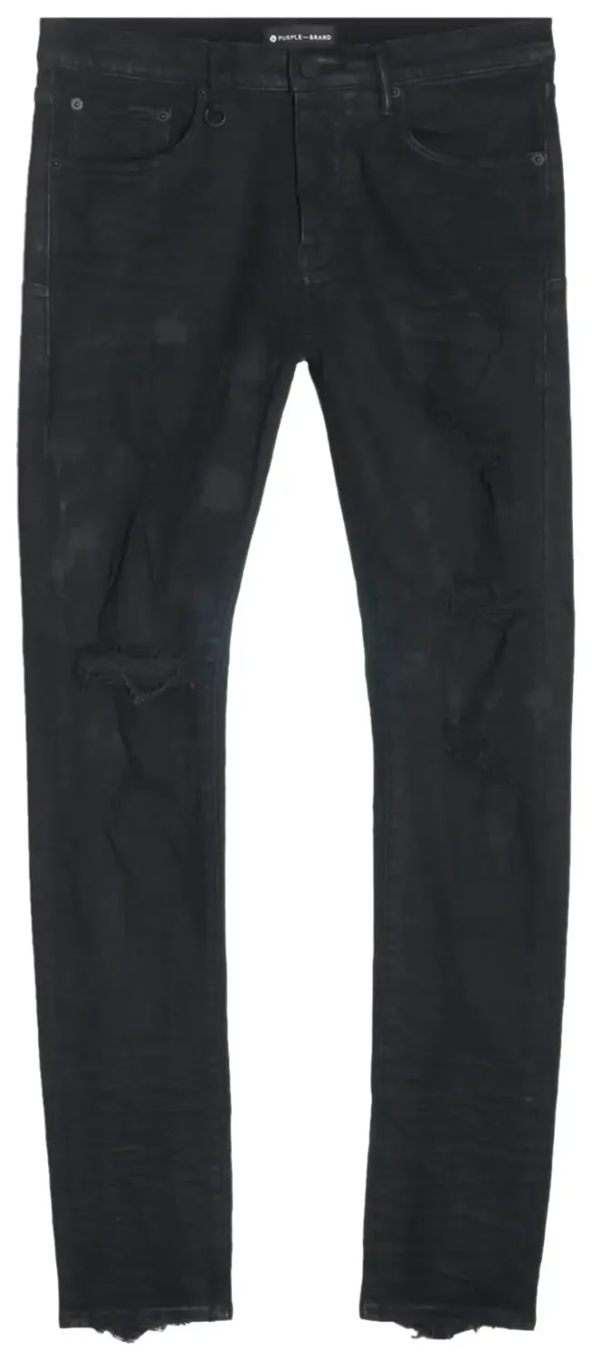 NEW PURPLE P001 BLACK OIL SPILL JEANS