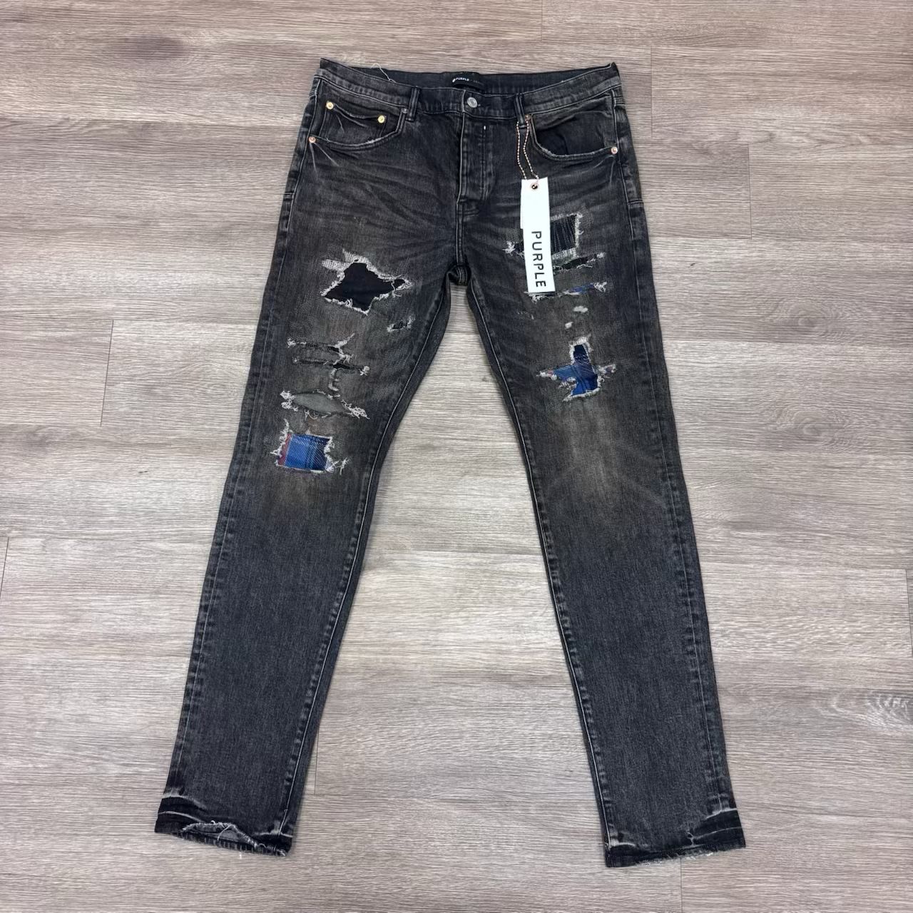 PO PATCHWORK PURPLE JEANS SIZE 36