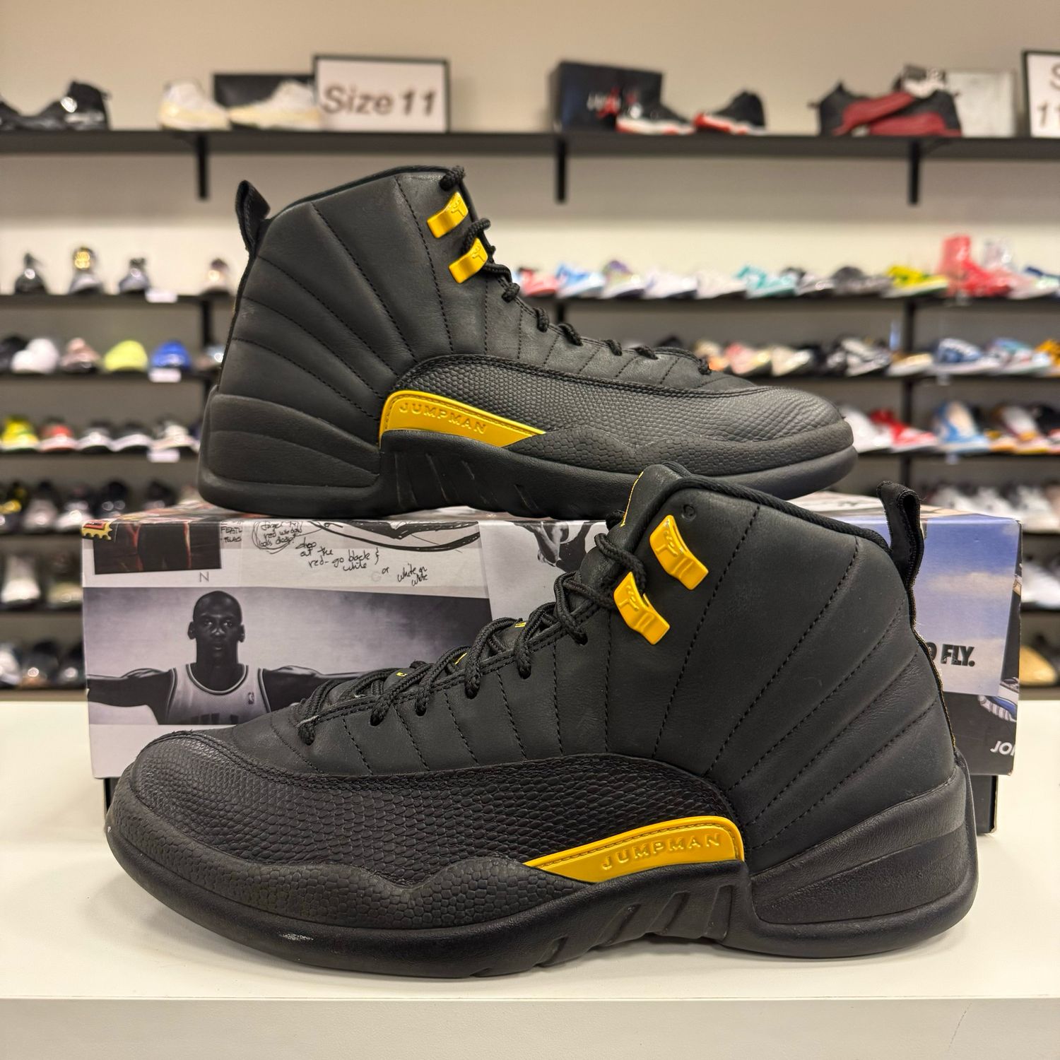PO NB2  AIR JORDAN 12 BLACK TAXI SIZE 10