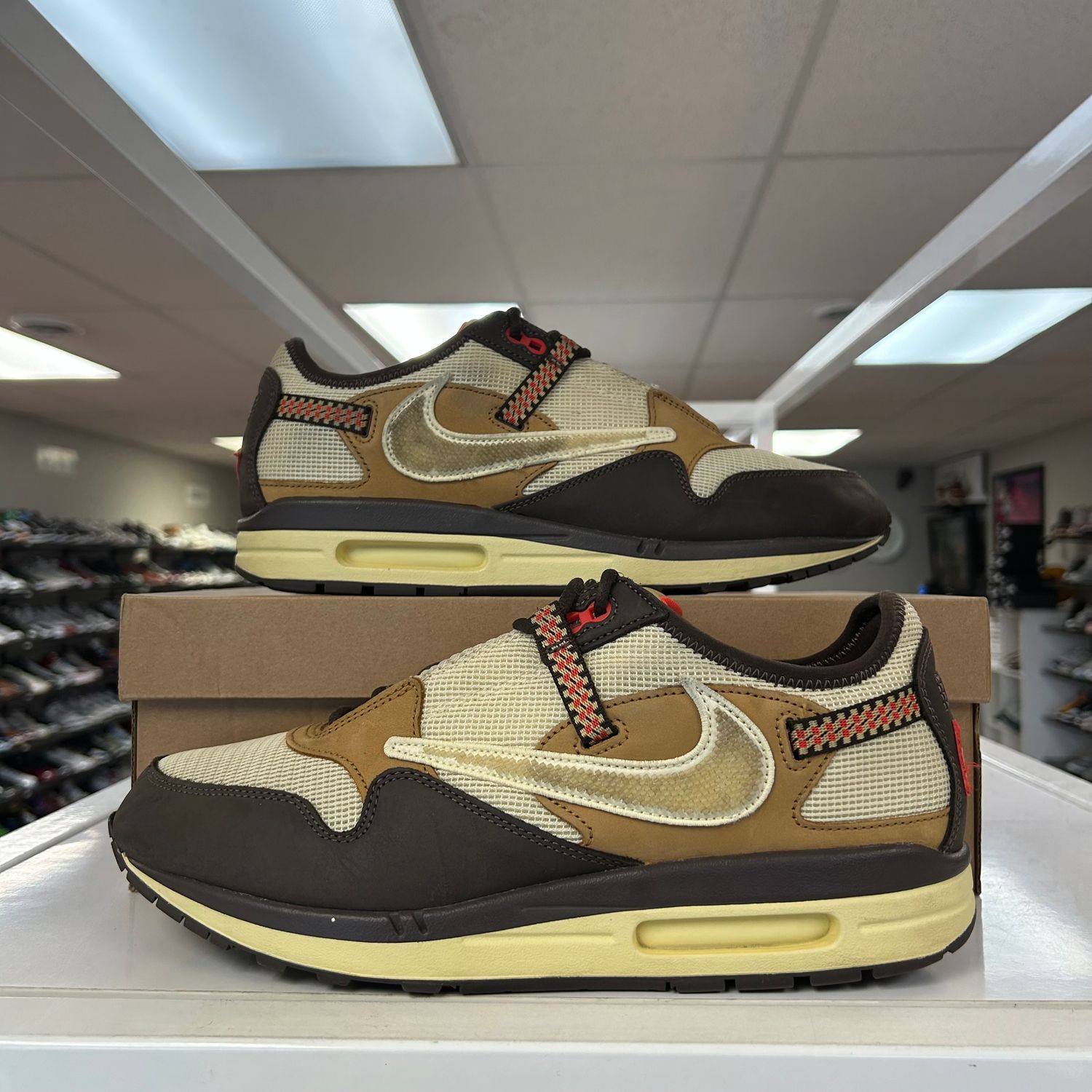 PO NIKE AIR MAX 1 TRAVIS SCOTT CACTUS JACK BAROQUE BROWN SIZE 12