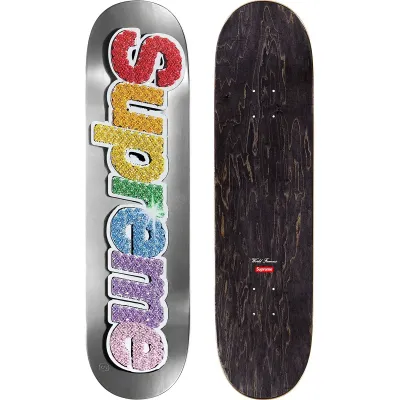 NEW SUPREME BLING BOX LOGO SKATEBOARD DECK PLATINUM