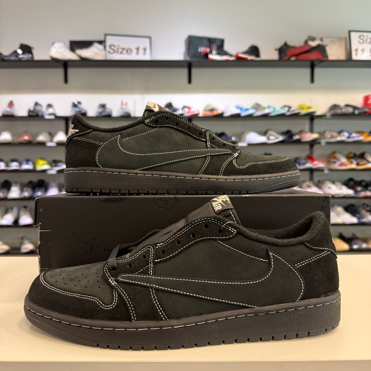 NEW AIR JORDAN 1 LOW TRAVIS SCOTT BLACK PHANTOM