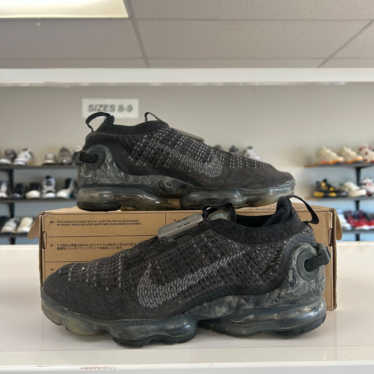 PO NIKE AIR VAPORMAX 2020 FLYKNIT BLACK (SX) SIZE 8.5