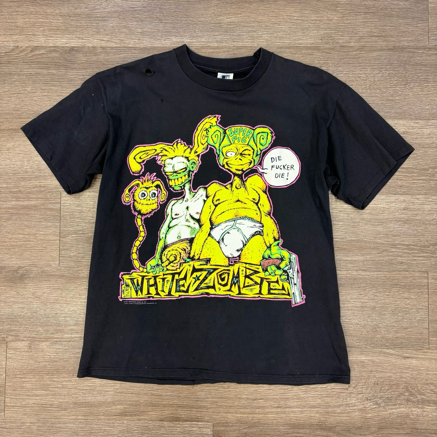 VINTAGE 90S WHITE ZOMBIE CRUSH KILL DESTROY TEE XL