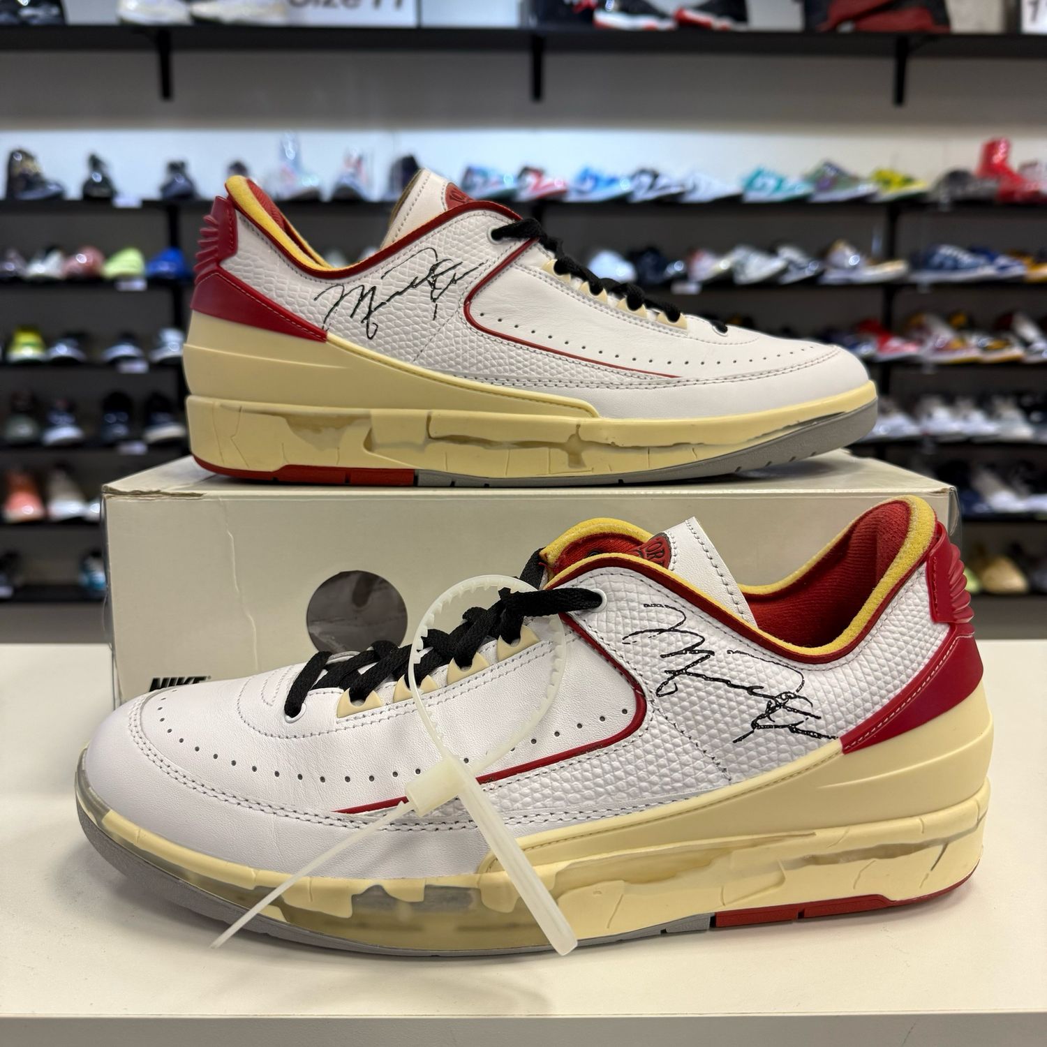 PO BC AIR JORDAN 2 RETRO LOW SP OFF-WHITE WHITE RED SIZE 11