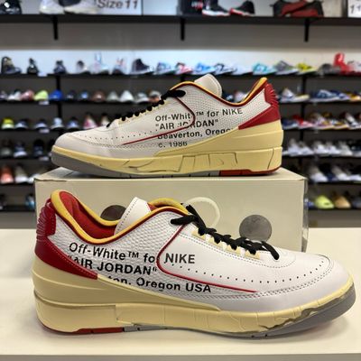 PO BC AIR JORDAN 2 RETRO LOW SP OFF-WHITE WHITE RED SIZE 11