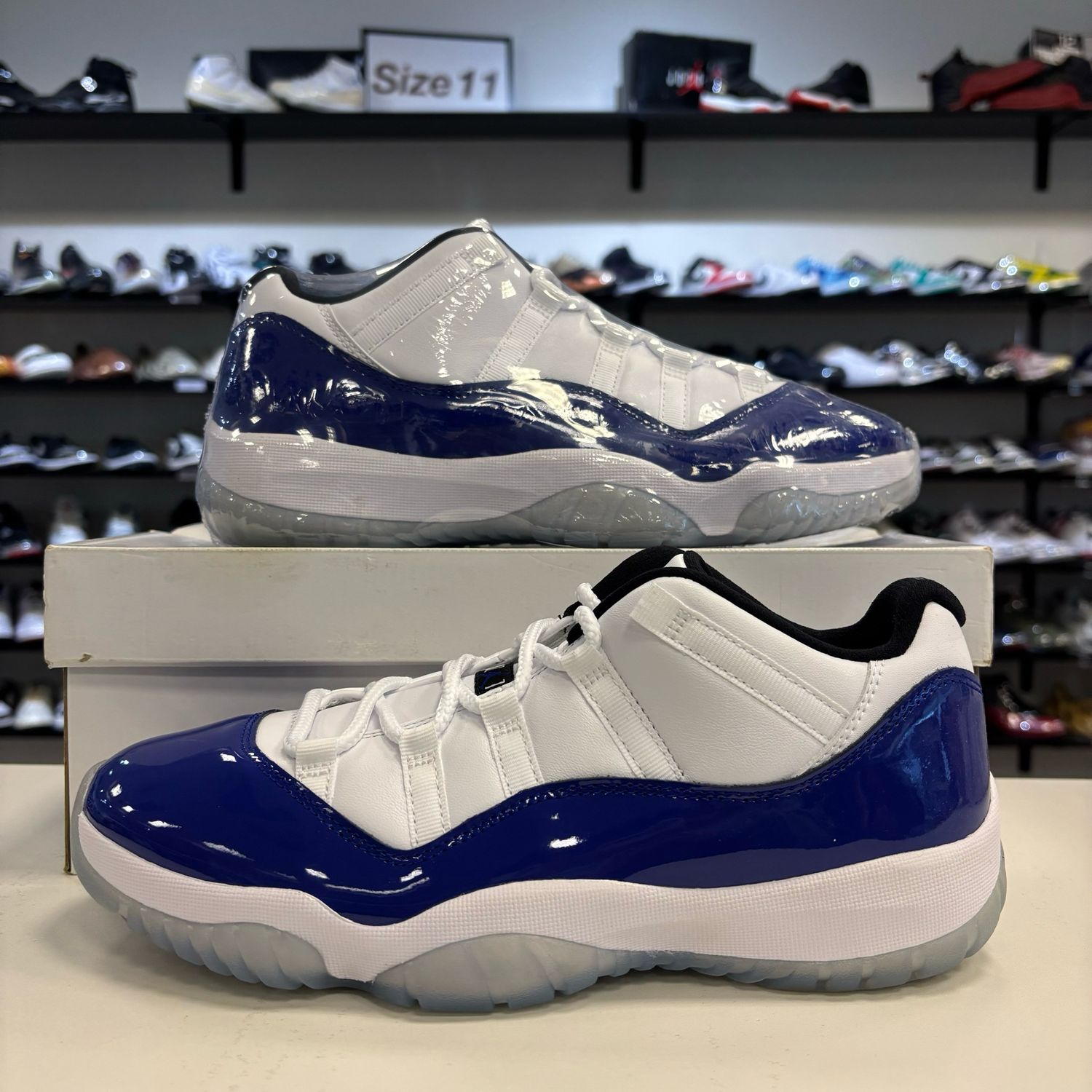 NEW AIR JORDAN 11 RETRO LOW WHITE CONCORD (WOMENS) 