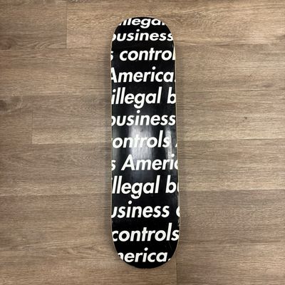 PO SUPREME ILLEGAL BUSINESS SKATEBOARD DECK BLACK