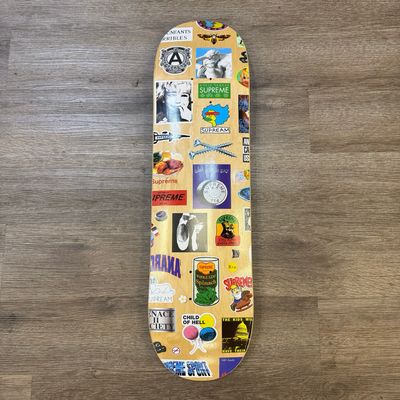 PO SUPREME STICKERS SKATEBOARD DECK TAN