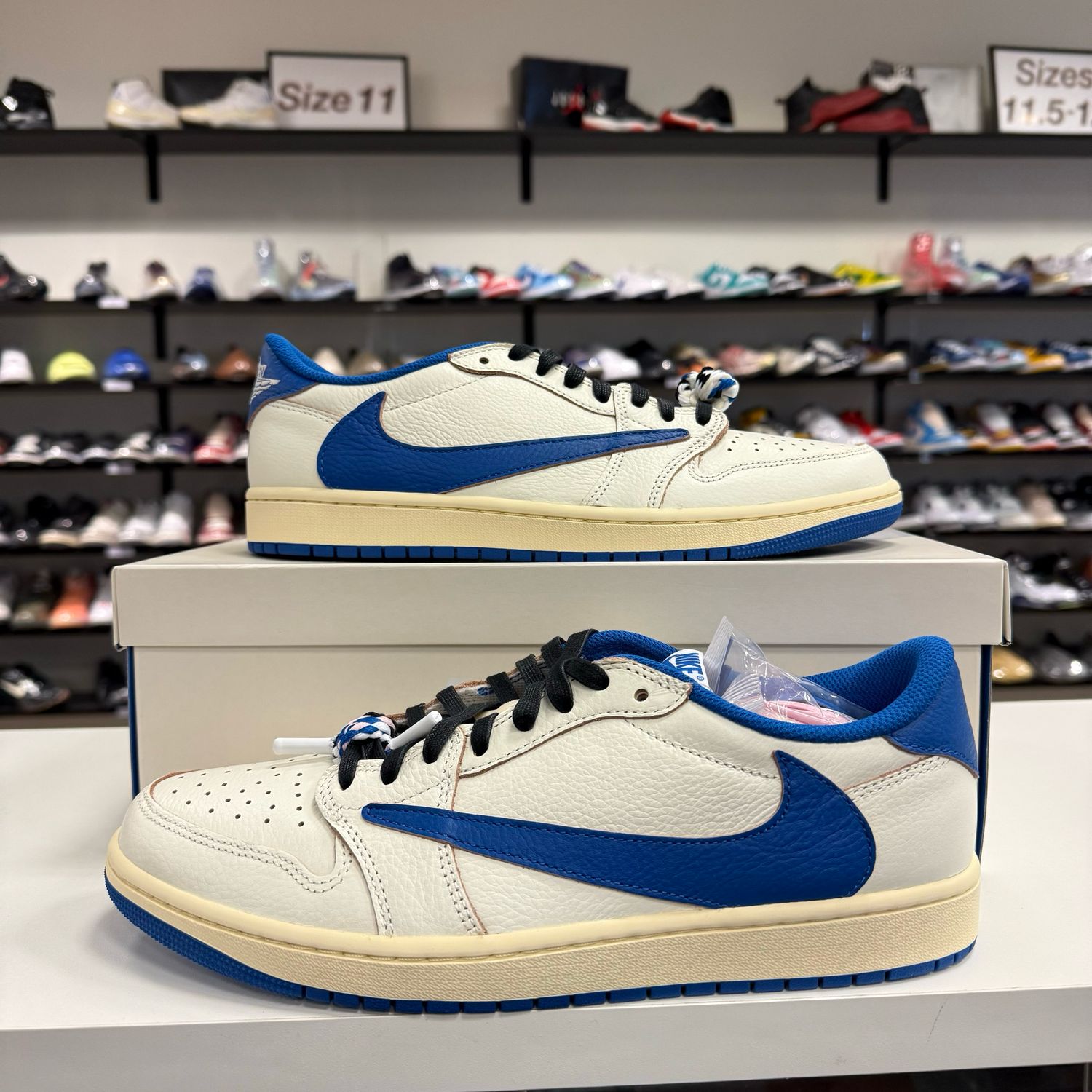 NEW AIR JORDAN 1 LOW OG SP FRAGMENT TS SAIL MILITARY BLUE