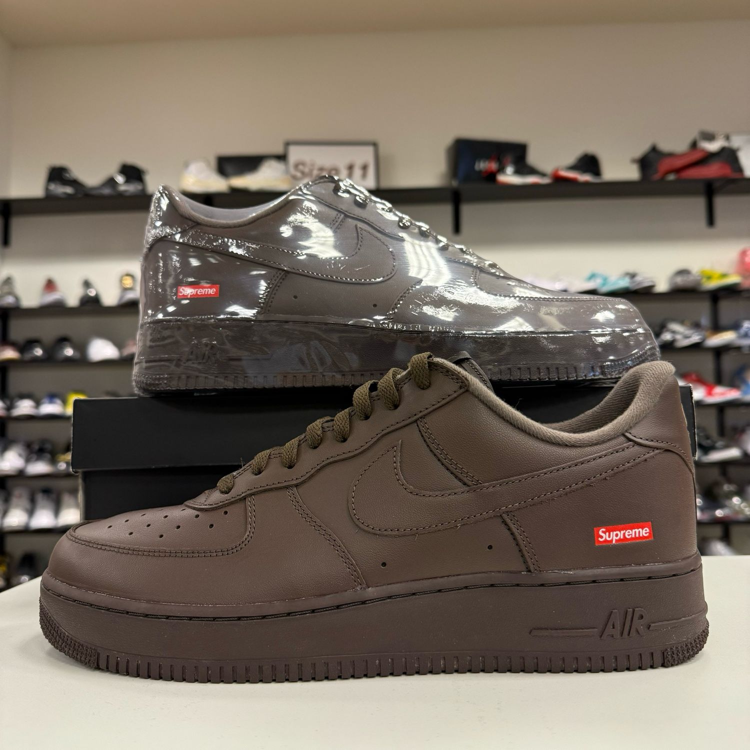 NEW NIKE AIR FORCE 1 LOW SUPREME BUROUQUE BROWN