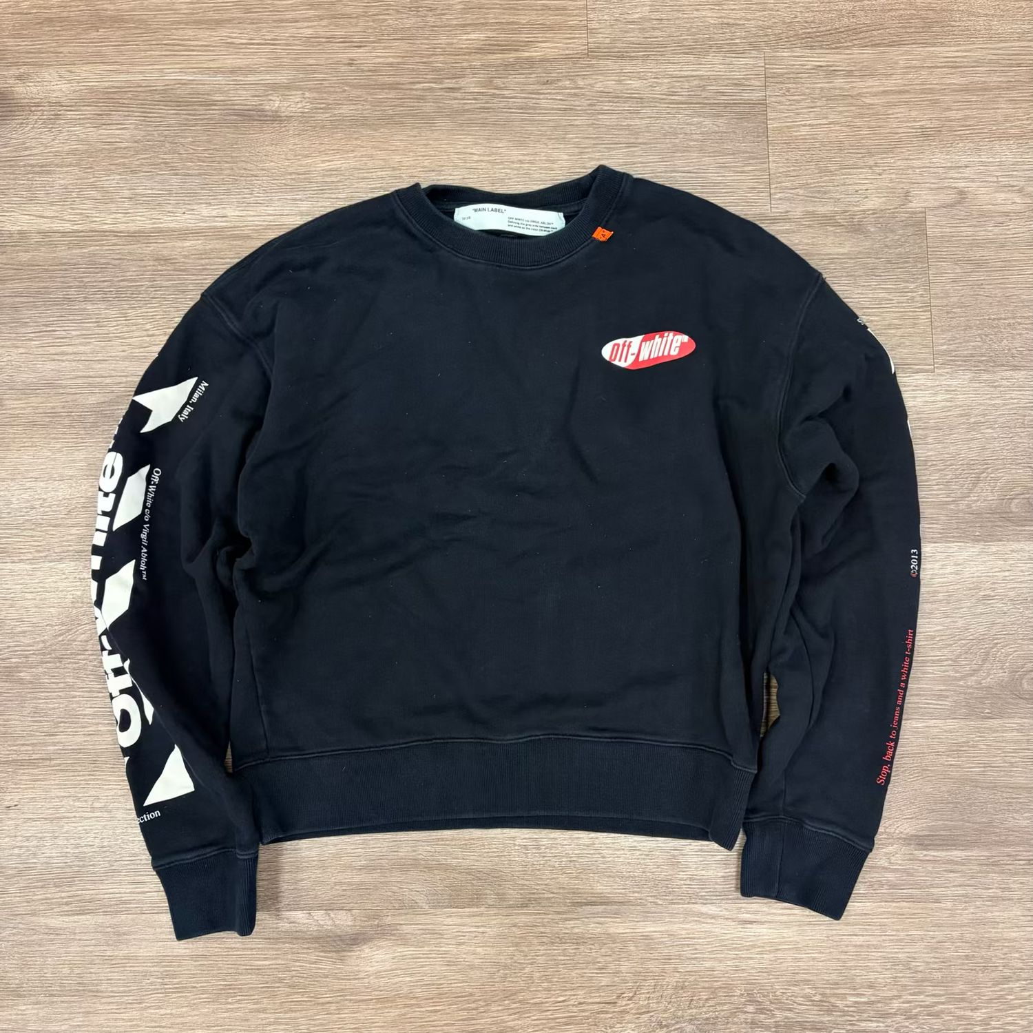 PO OFF-WHITE CREWNECK BLACK RED SIZE M