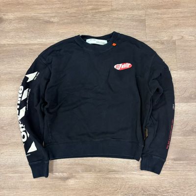 PO OFF-WHITE CREWNECK BLACK RED SIZE M