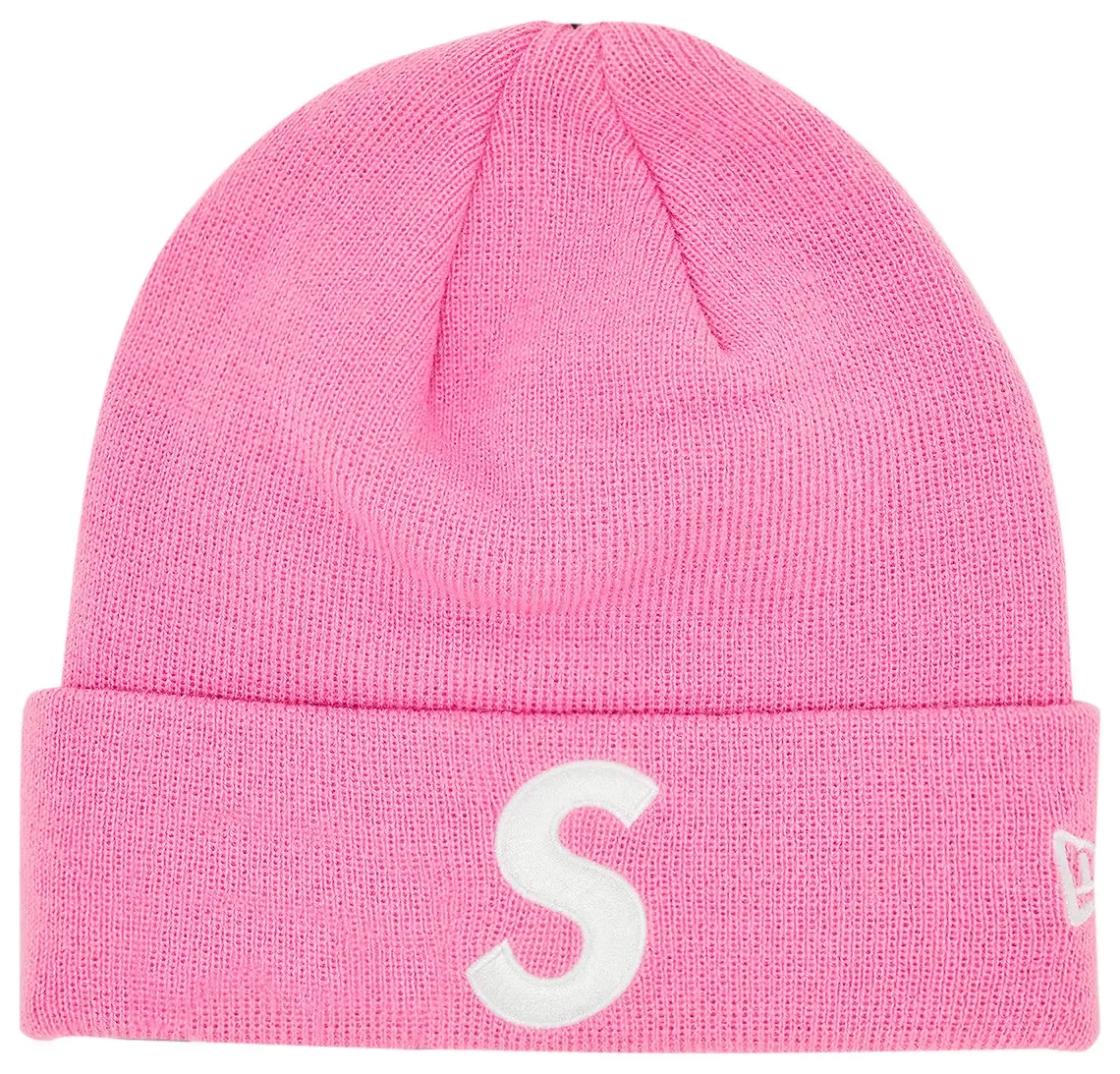 NEW SUPREME NEW ERA S LOGO BEANIE (FW23) MAGENTA
