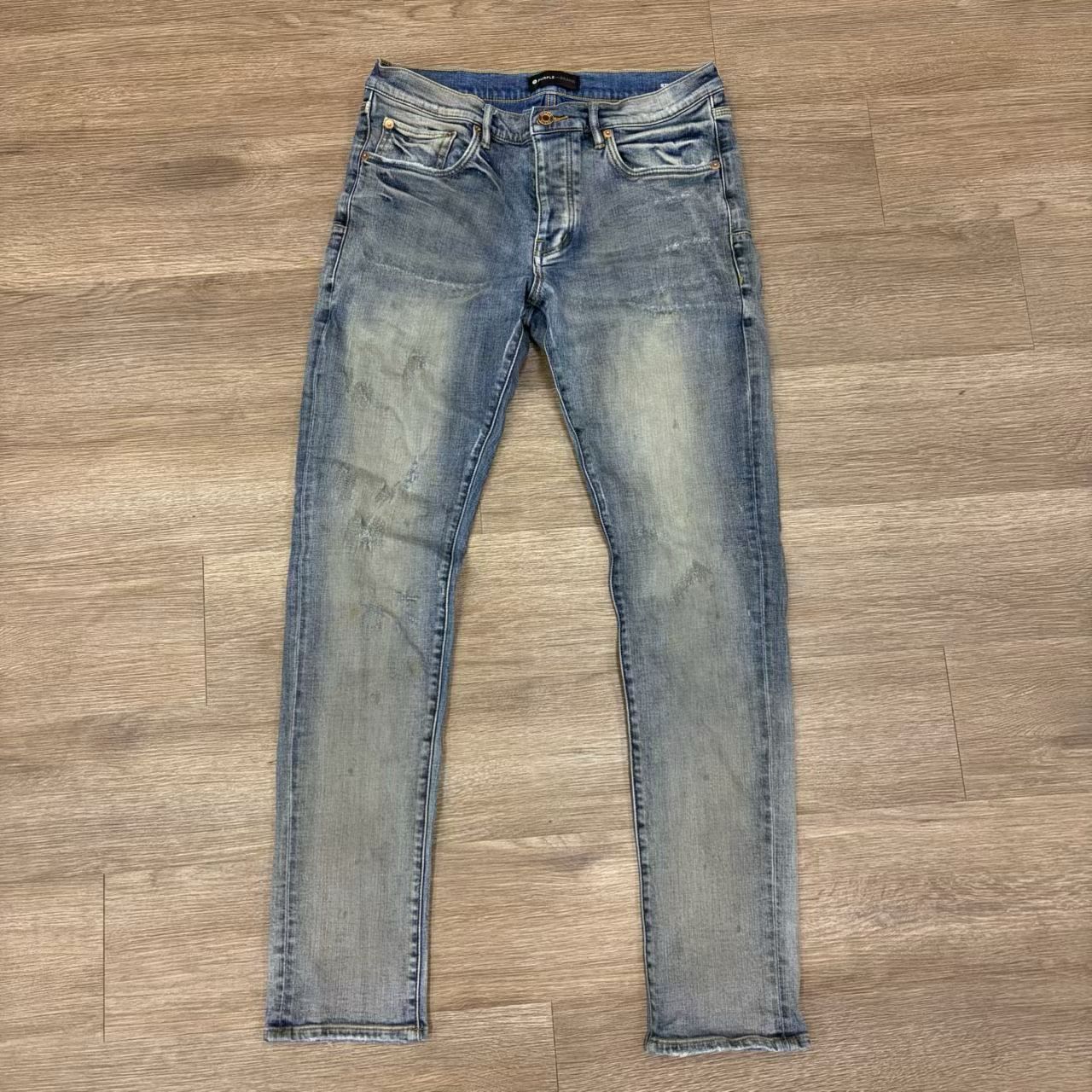 PO PURPLE JEANS P001 SLIM DIRTY WASHED BLUE SIZE 33
