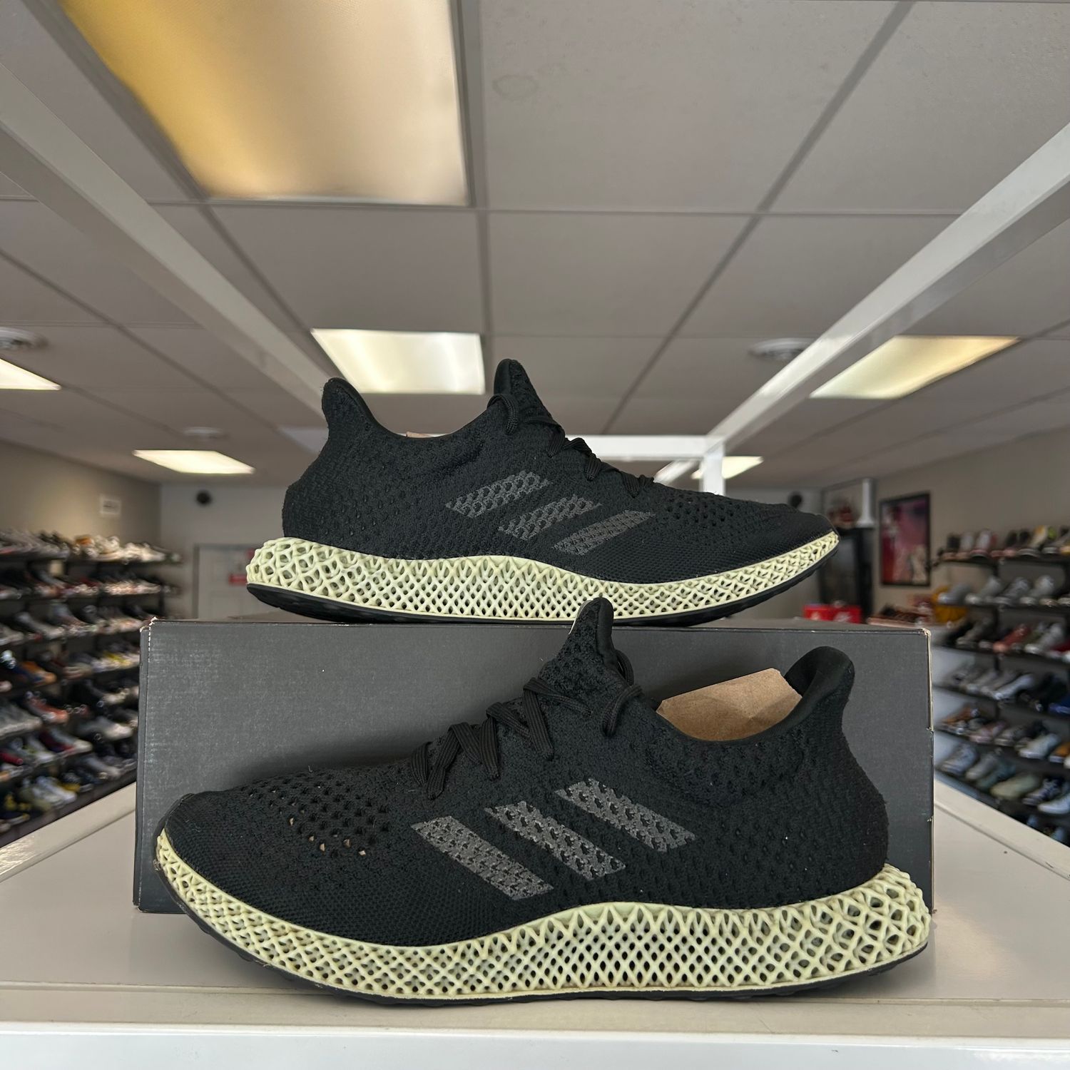PO ADIDAS FUTURECRAFT 4D BLACK LINEN GREEN (2021) EB SIZE 10.5
