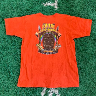 VINTAGE 2007 HARLEY DAVIDSON KAUAI HAWAII TEE ORANGE FITS SIZE XL