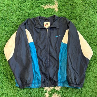 VINTAGE 1990S NIKE WINDBREAKER NAVY/BLUE/WHITE SIZE XXL