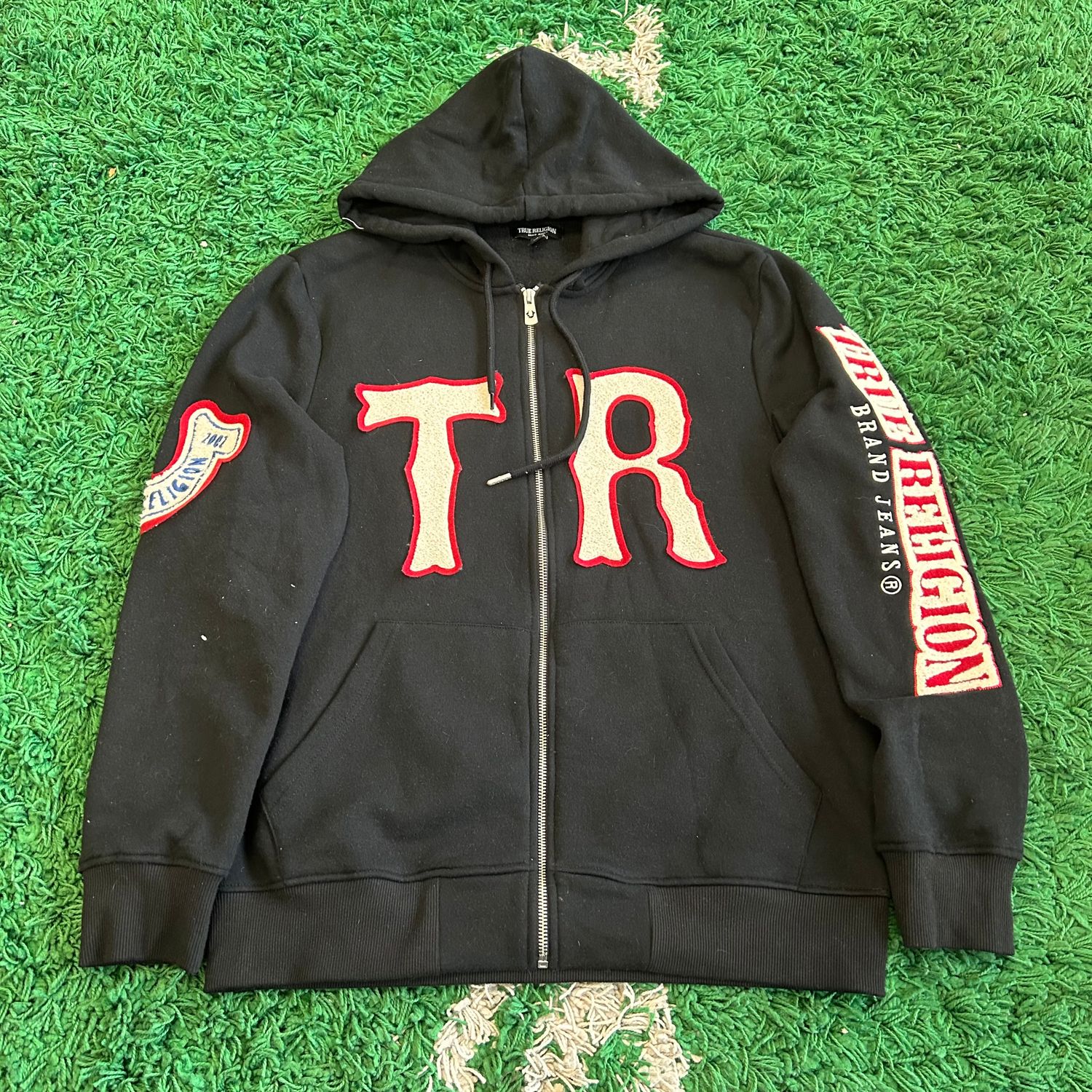 PO TRUE RELIGON ZIP UP HOODIE BLACK SIZE M