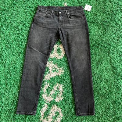 PO NUDIE JEANS CO SKINNY LIN WORN BLACK SIZE 36X30