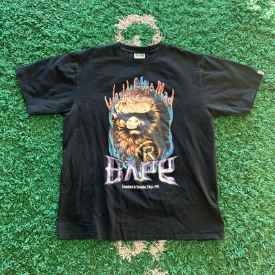 PO BAPE APE HEAD GRAPHIC SS23 TEE BLACK SIZE XL