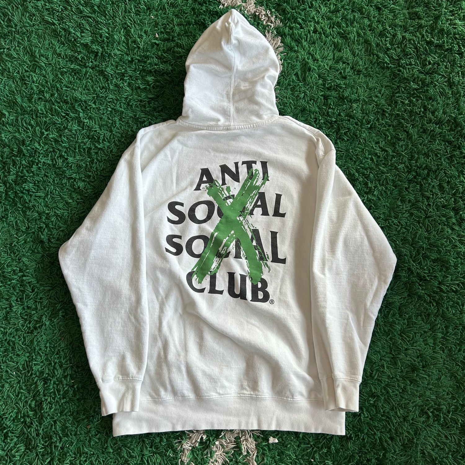 PO ANTI SOCIAL SOCIAL CLUB CANCELLED REMIX HOODIE WHITE SIZE XL