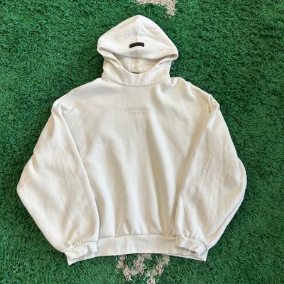 PO FEAR OF GOD ESSENTIALS RAGLAN HOODIE CLOUD DANCE SIZE M