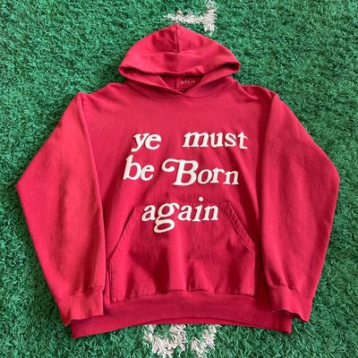 PO CACTUS PLANT FLEA MARKET "YE MUST BE BORN AGAIN" HOODIE RED SIZE XL
