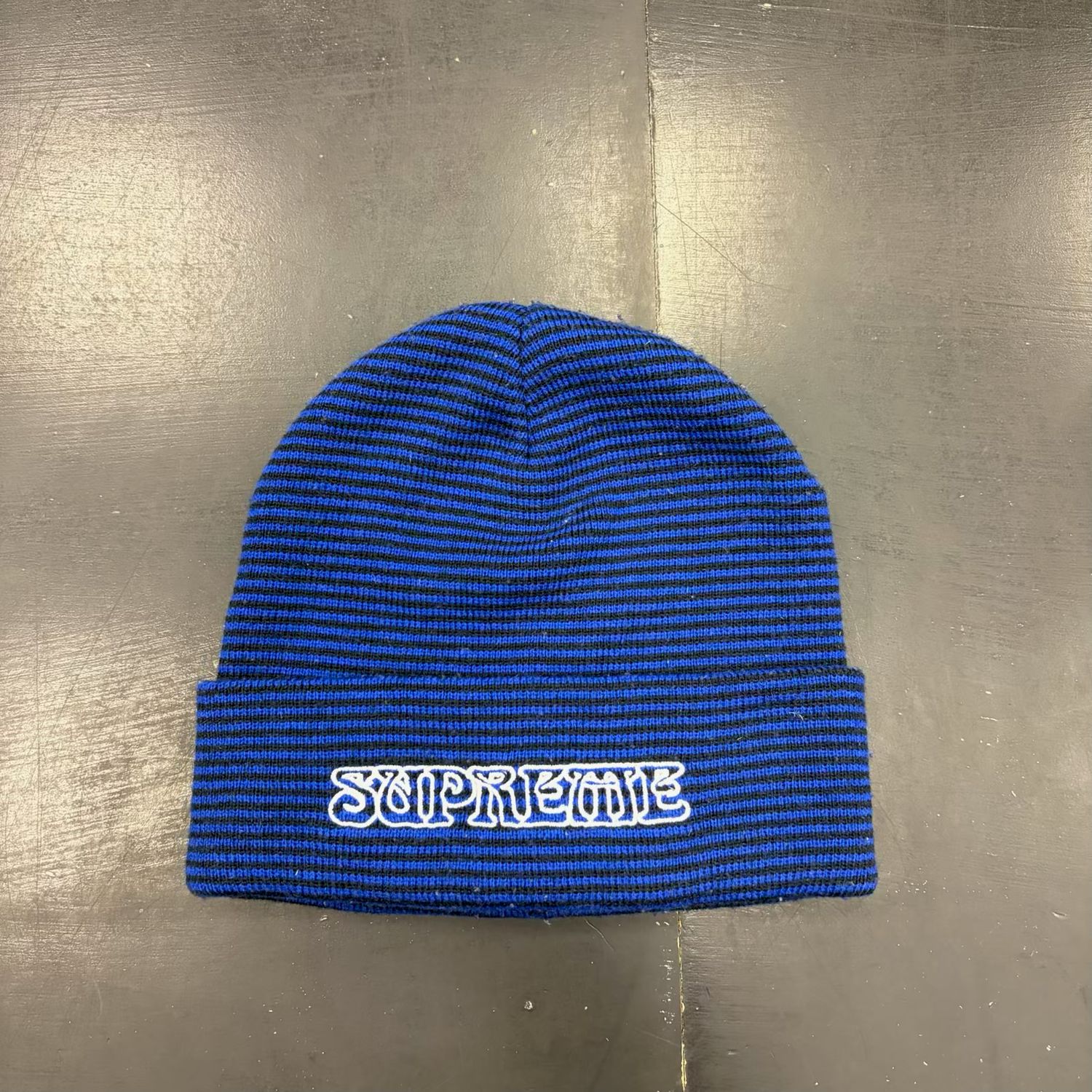 PO SUPREME SMALL STRIPE BEANIE ROYAL FW18