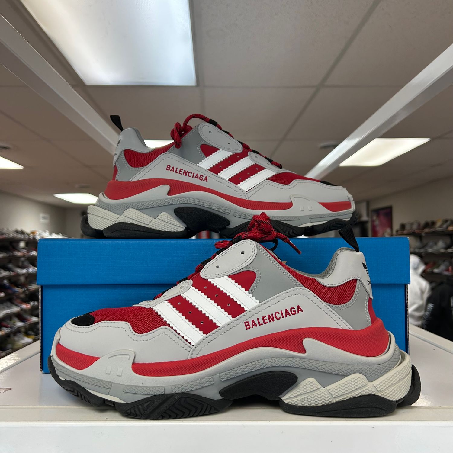 PO ADIDAS X BALENCIAGA TRIPLE S RED GREY BLACK EB SIZE 44/11US