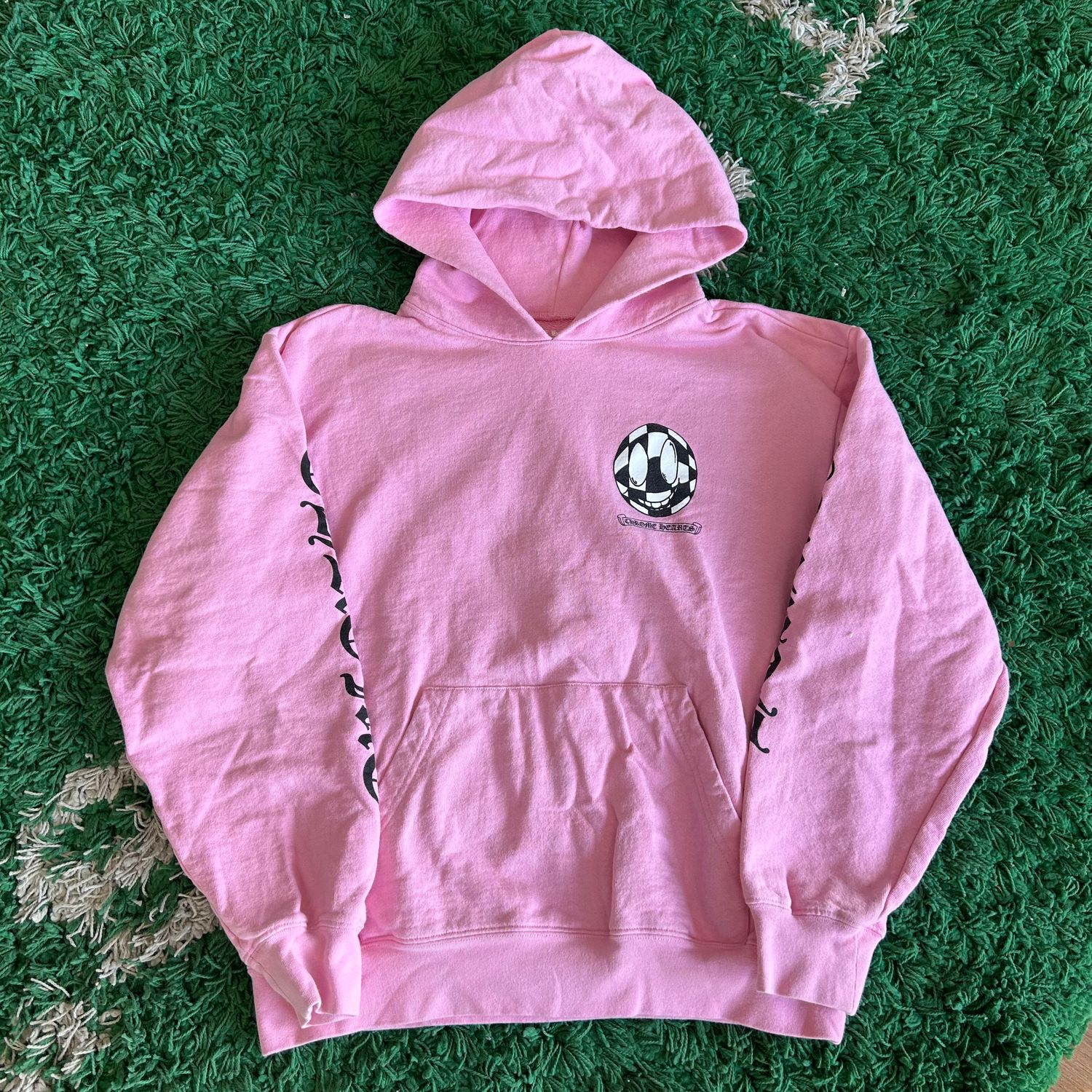 PO CHROME HEARTS MATTY BOY VANITY FAIR HOODIE PINK SIZE L