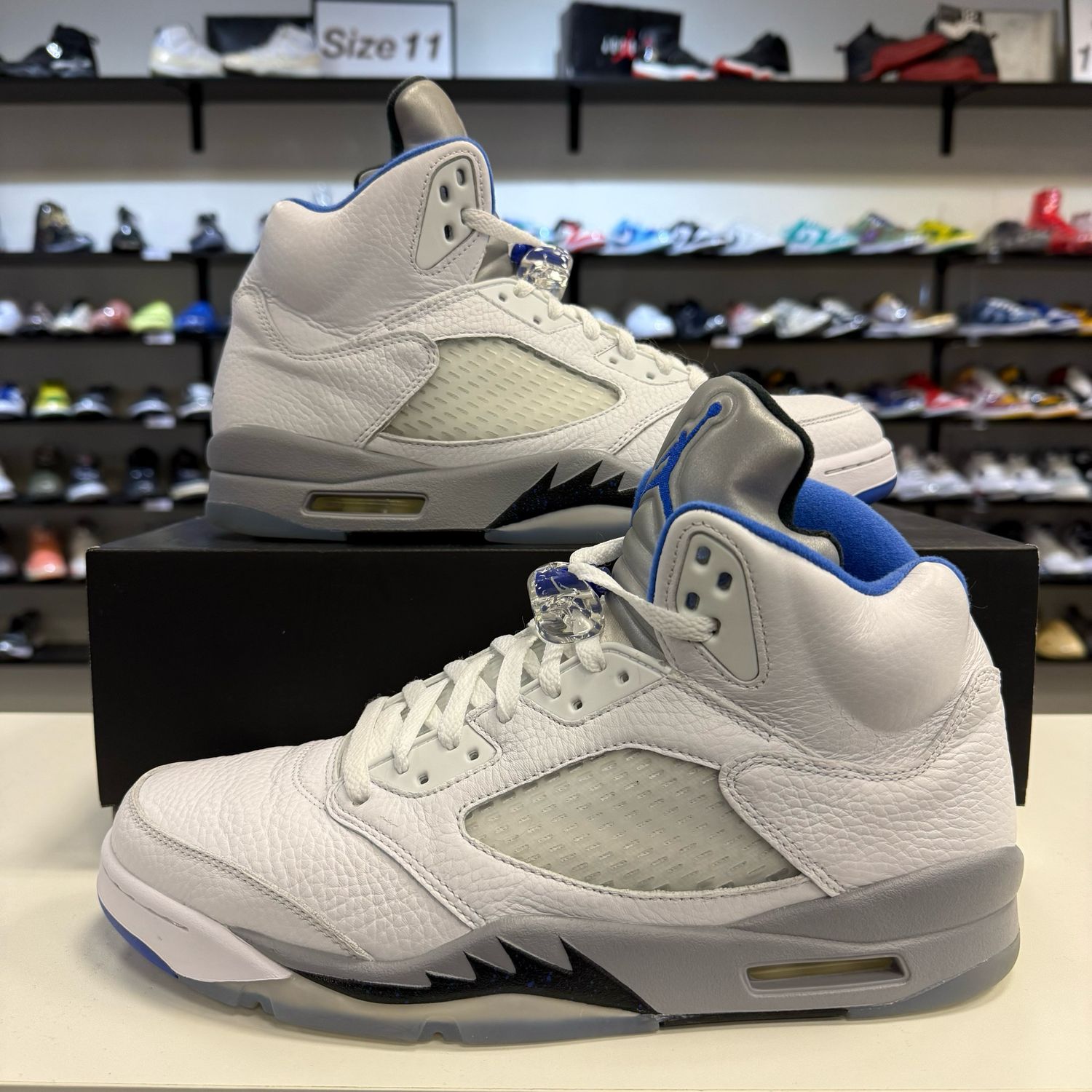 PO3 AIR JORDAN 5 WHITE STEALTH SIZE 12