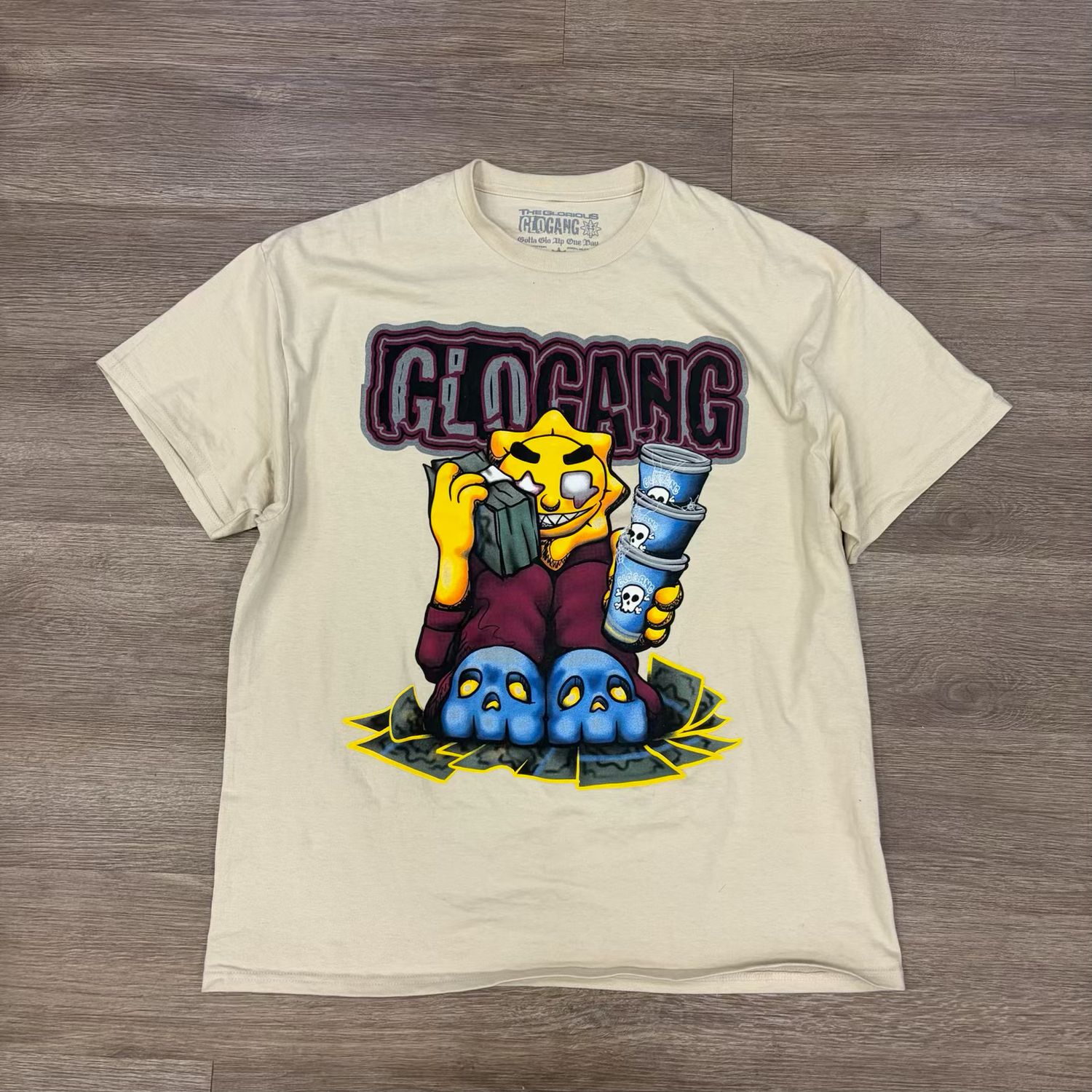 PO GLO-GANG CREAM TEE SIZE XL