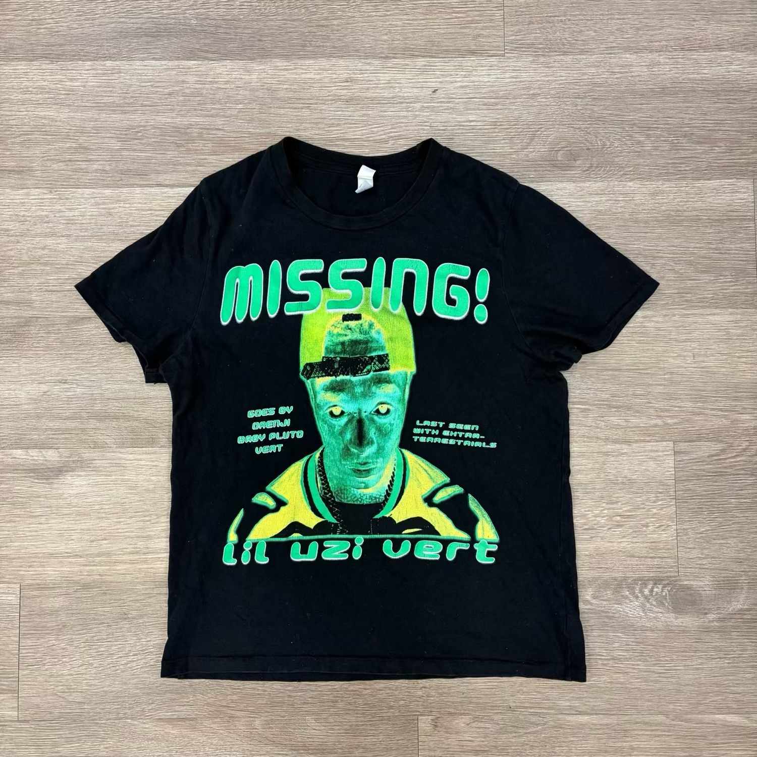 PO LIL UZI VERT ETERNAL ATAKE BLACK/GREEN TEE SIZE SMALL