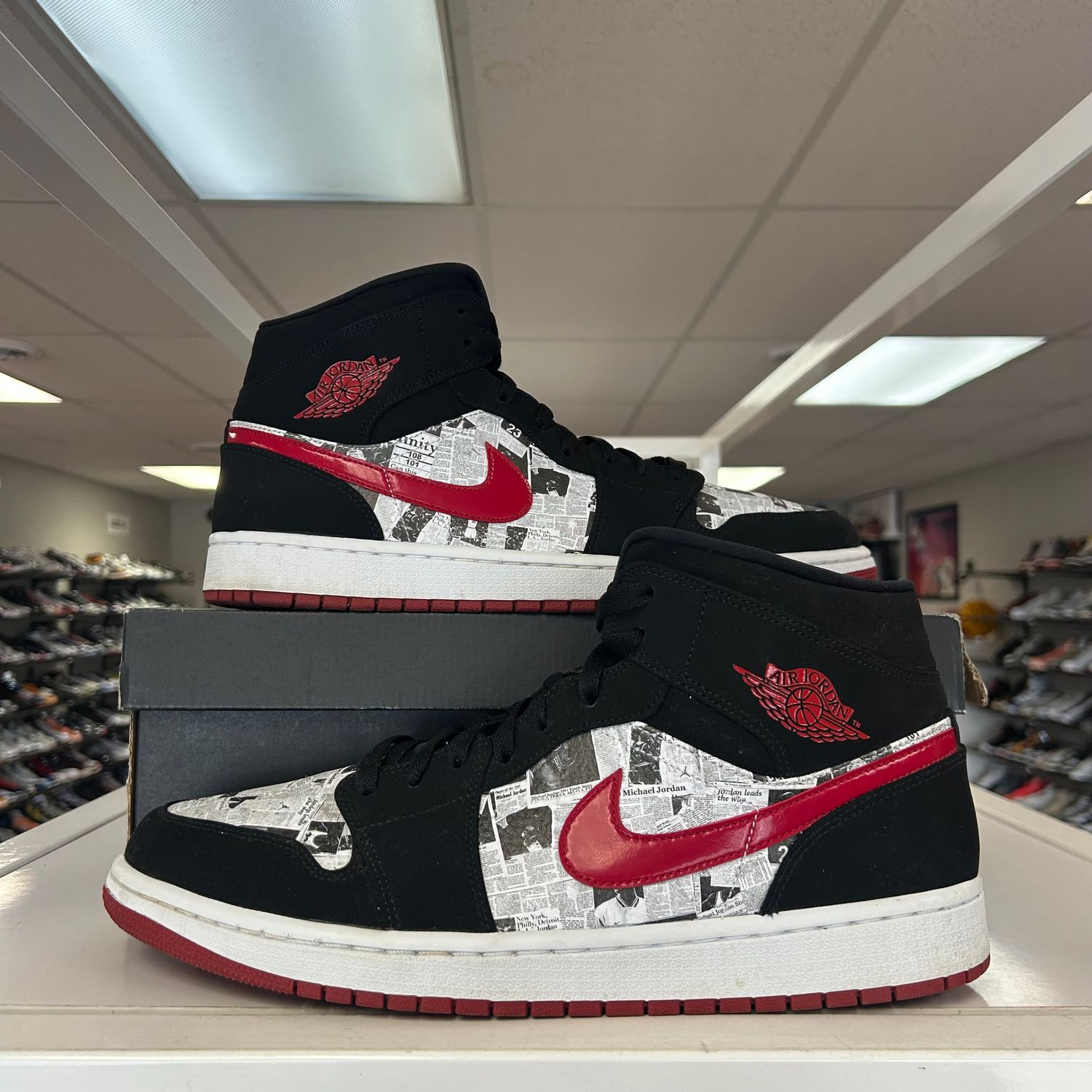 PO AIR JORDAN 1 MID NEWSPAPER AIR TIMES SIZE 13