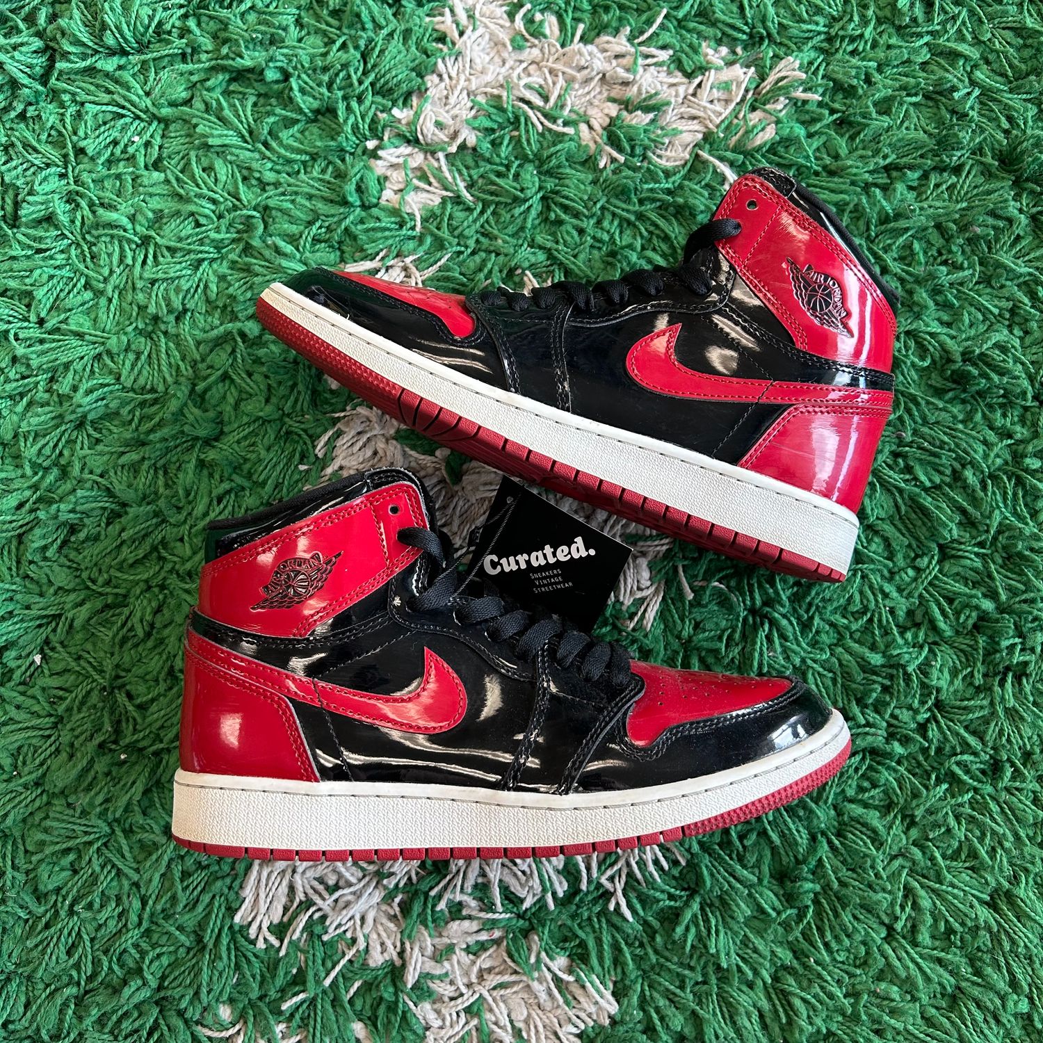 PO NB AIR JORDAN 1 PATENT BRED SX SIZE 7Y