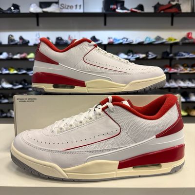 PO NB JORDAN 2/3 WHITE VARSITY RED SIZE 13 (NO LID)