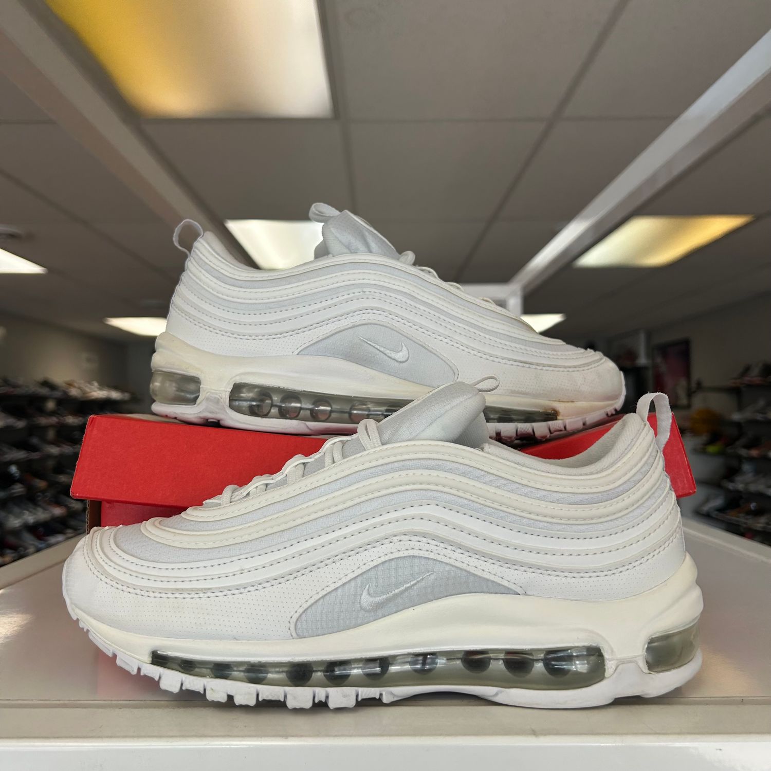 PO NIKE AIR MAX 97 WHITE METALLIC SILVER (GS) SIZE 7Y