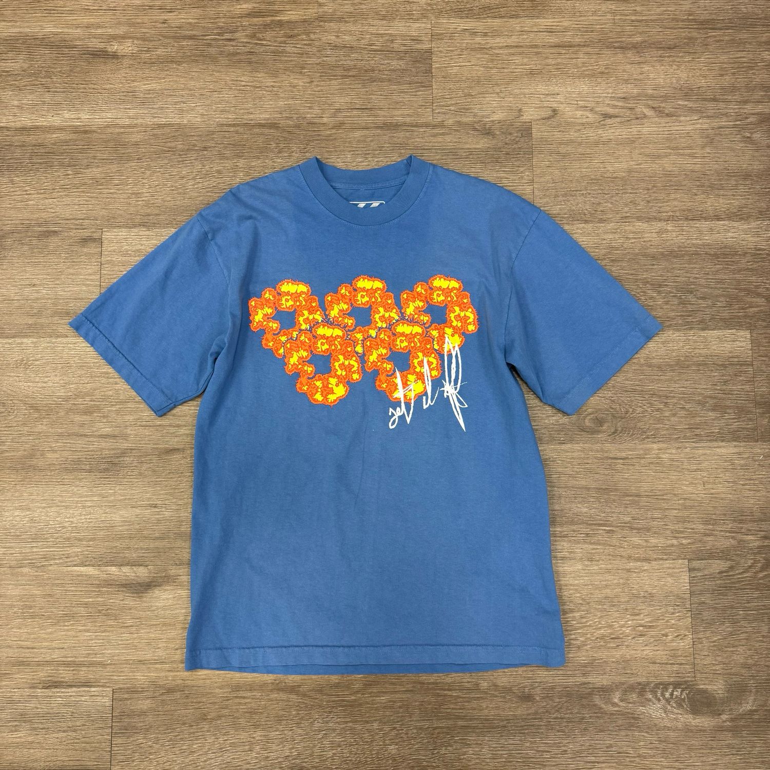 PO DENIM TEARS X OFFSET SET IT OFF #2 T SHIRT BLUE SIZE M